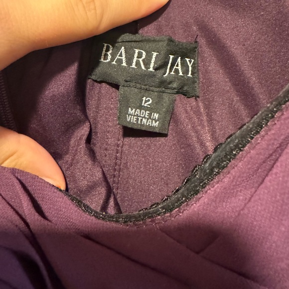 Bari Jay strapless wedding guest dress in eggplant color size 12 (fits like 8) - Picture 3 of 3